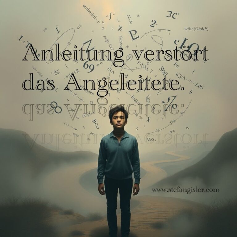 Anleitung verstört das Angeleitete.