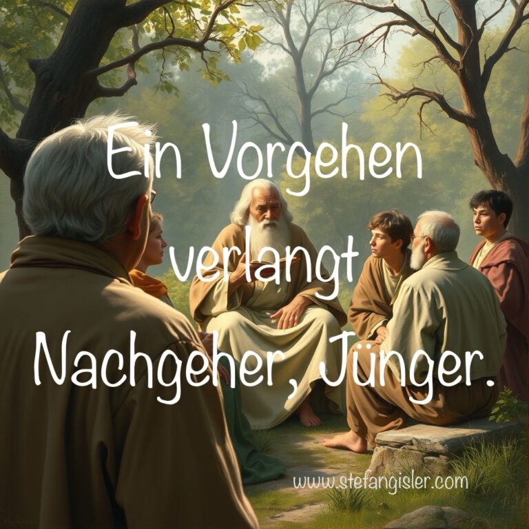 Ein Vorgehen verlangt Nachgeher, Jünger.
